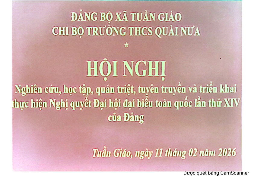 TRƯỜNG THCS QUÀI NƯA TỔ CHỨC HỘI NGHỊ NGHIÊN CỨU, HỌC TẬP, QUÁN TRIỆT, TUYÊN TRUYỀN VÀ TRIỂN KHAI THỰC HIỆN NGHỊ QUYẾT ĐẠI HỘI ĐẠI BIỂU TOÀN QUỐC LẦN THỨ XIV CỦA ĐẢNG
